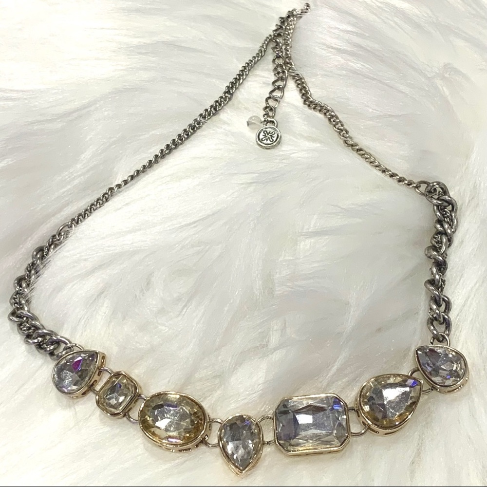 Statement Gem Necklace β’ 22.5β Diamond and White Gold, Adjustable Chain - Picture 1 of 6